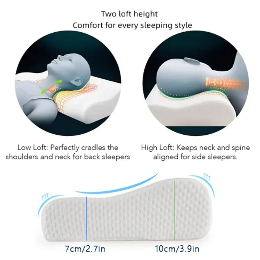 Standard Bed Pillows 50x30cm Alternative Breathable Supportive Memory Foam Pillows White Home image 5