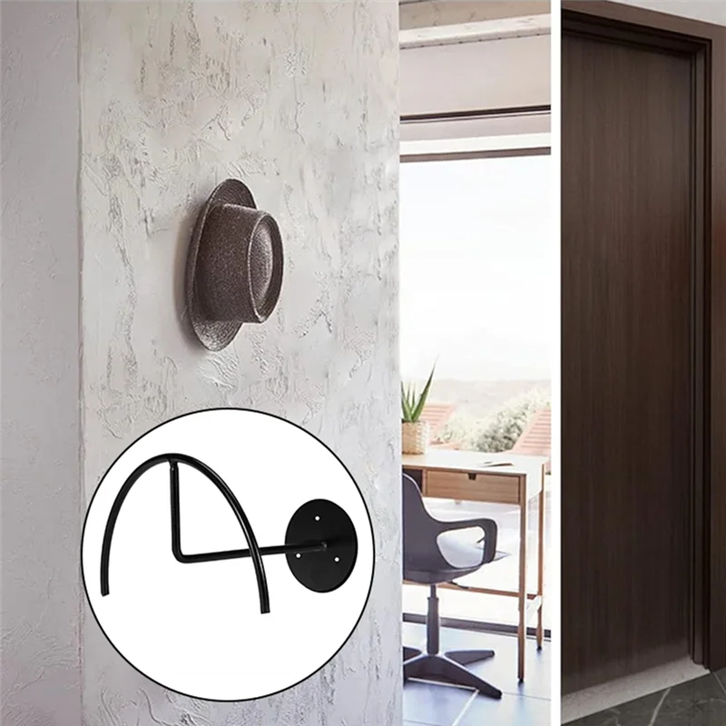 -ستبتمبر نصف دائرة رف قبعة بيسبول تخزين الرف جدار معلق قبعة حامل قبعة دعم الكربون الصلب قبعة بيسبول تخزين الرف #5