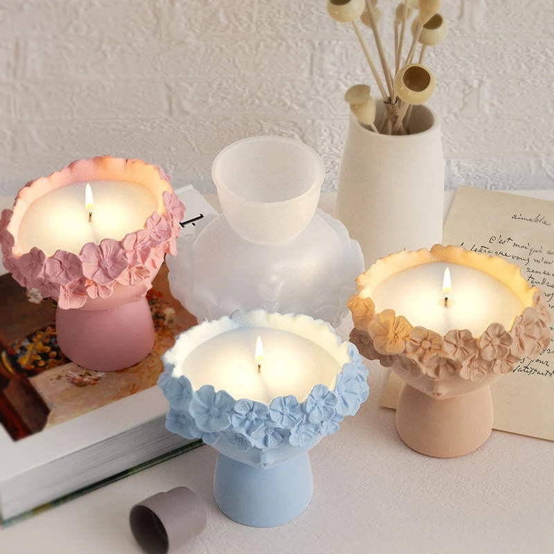 Girl Concrete Vase Silicone Mold Diy Candle Jar Mold Flower Pot Plaster Epoxy Resin Molds Home Decor