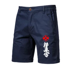 2024 Summer cotton shorts Plus-size Business casual men's sports shorts Kyokushin Karate Print hip-hop brand Men's cargo pants