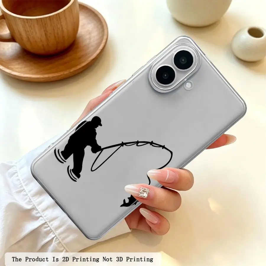 Shore Fisherman Cast Line Art Case for Samsung Galaxy A55 A23 A14 A16 A33 A52 A56 A27 A54 A15 A52 A37 A34 A35 A57 A26 A24 A36