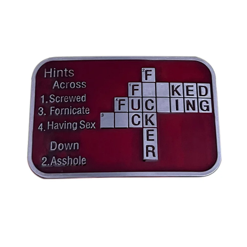 Zinc alloy word puzzle English letters belt buckle with western style design