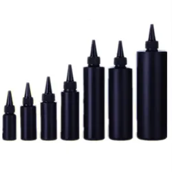 Czarny/naturalny cylinder HDPE okrągły 30ml/100/200/250ml/500ml miękka plastikowa butelka, z Twist, spiczasty top cap dla klej Uv