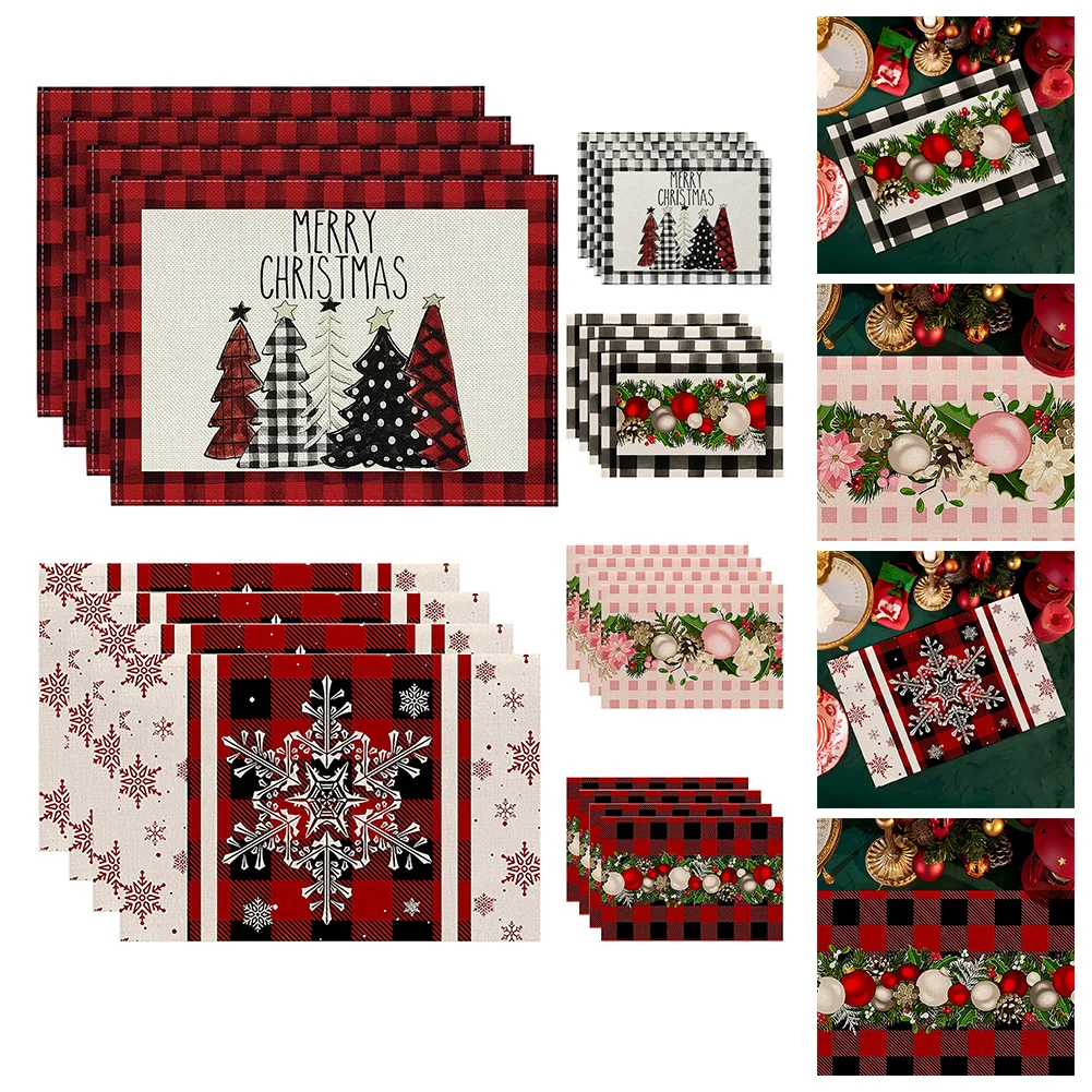18*12IN Placemats Anti-stain Placemats Fade-resistant Machine Washable Sturdy Cloth Placemats Wear-resistant Dining Table