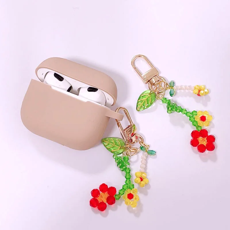 ل أبل AirPods 3 حالة سيليكون بلوتوث حقيبة سماعة الاذن غطاء ل AirPods 1 2 3 برو شحن صندوق لطيف كريستال زهرة المفاتيح