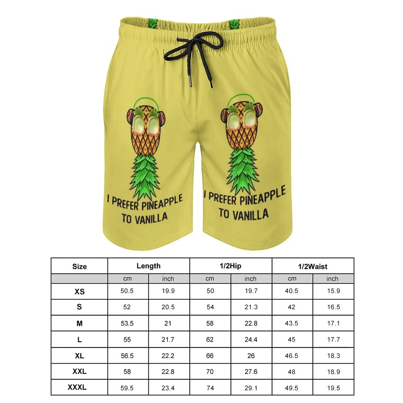 Swingers Pineapple Board Shorts Fruit Men Beach Swimming Trunks Polyester Funny Swim Trunks