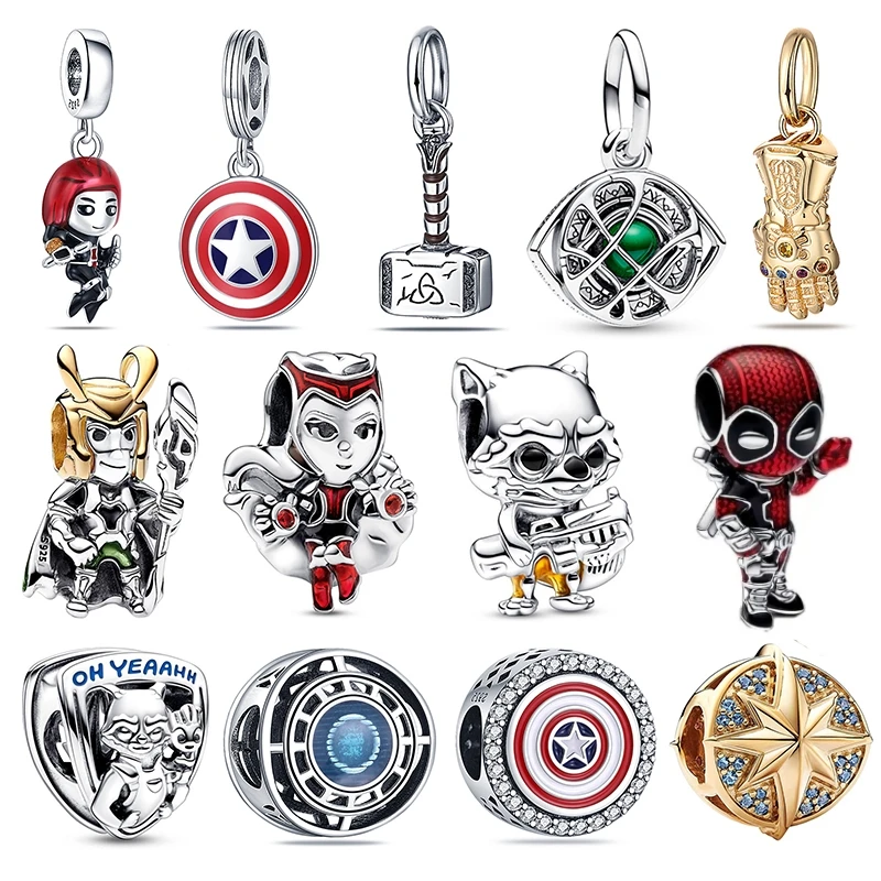 Marvel Plata De Ley 925 Charm Galactic Alliance Super Man Beads Fit Original Pandora Silver 925 Bracelet Women DIY Jewelry Gift