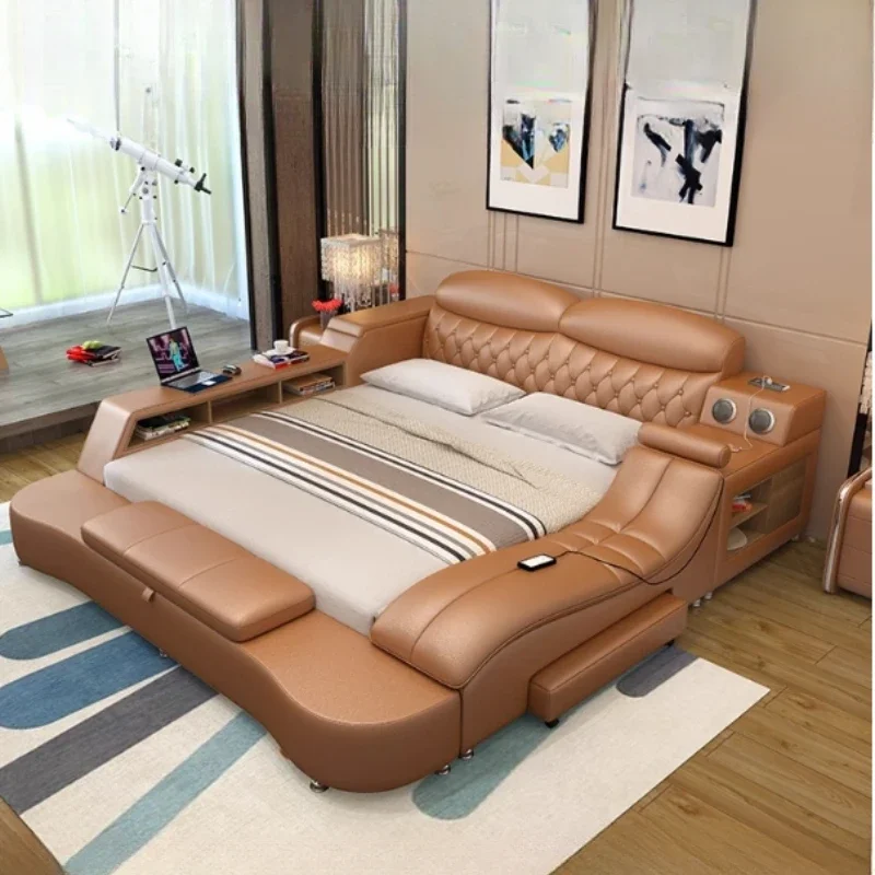 

Simple Massager Double Bed Headboard Frame Queen King Size Twin Double Bed Modern Twin Modern European Cama Trendy Furniture