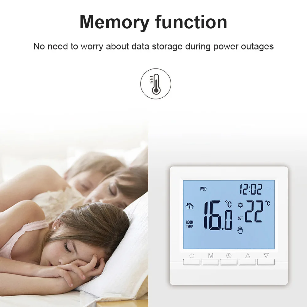 Imagem -03 - Termostato Inteligente Digital Programável Caldeira a Gás Regulador Temperatura de Aquecimento Sensor Controlador de Temperatura