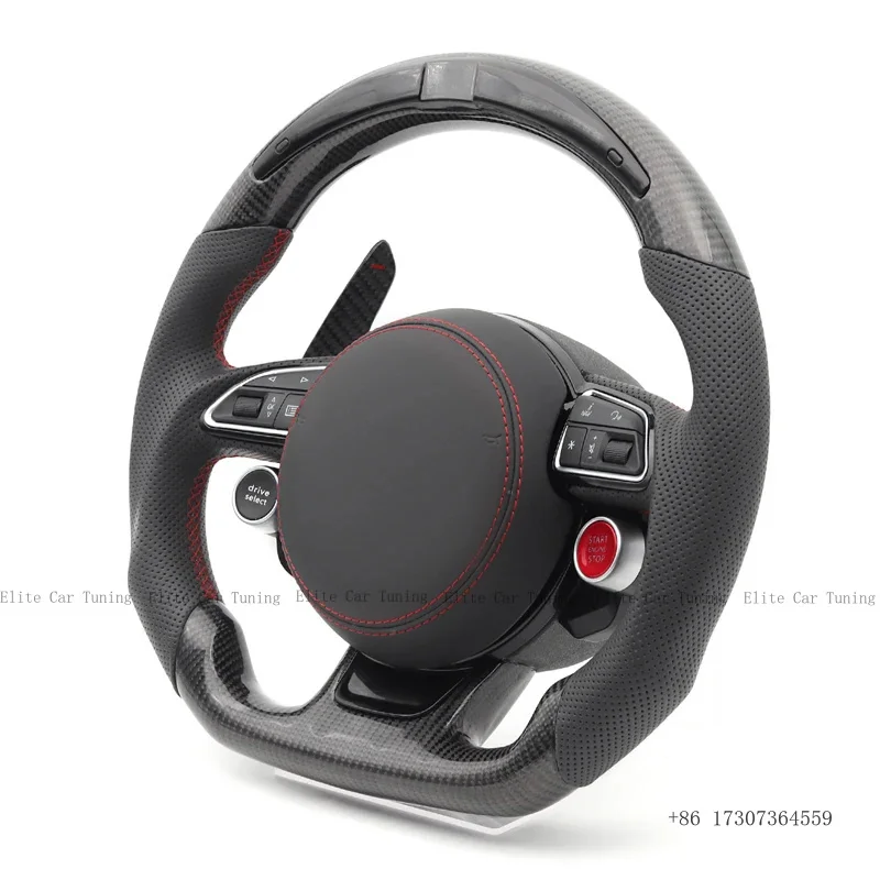 LED Carbon Car Steering Wheel with Drive Select 2 Button for Audi A3 A4 A5 A6 A7 A8 S8 Q3 Q5 Q7 S3 S4 S5 S6 S7 TT R8 RS3 RS4