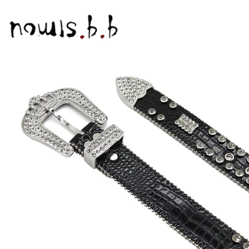 New Crown Rhinestone, Diamond Punk Fashion Belt, Uniiseks Desain Serbaguna, wysokiej klasy klasyczna klamra ze stopu