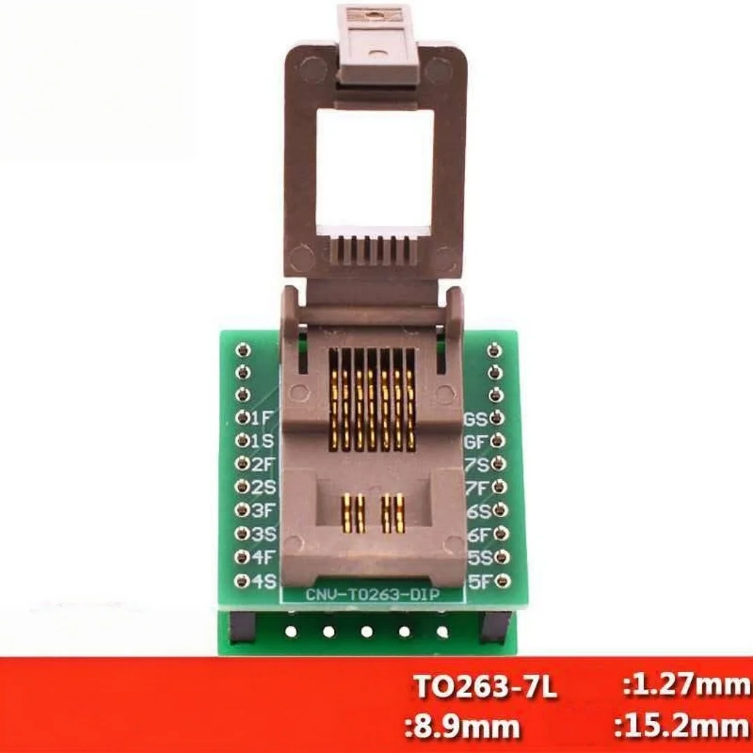 TO263-7L burning seat flip type Kelvin aging seat spacing 1.27mm gold-plated high-temperature fixture test seat