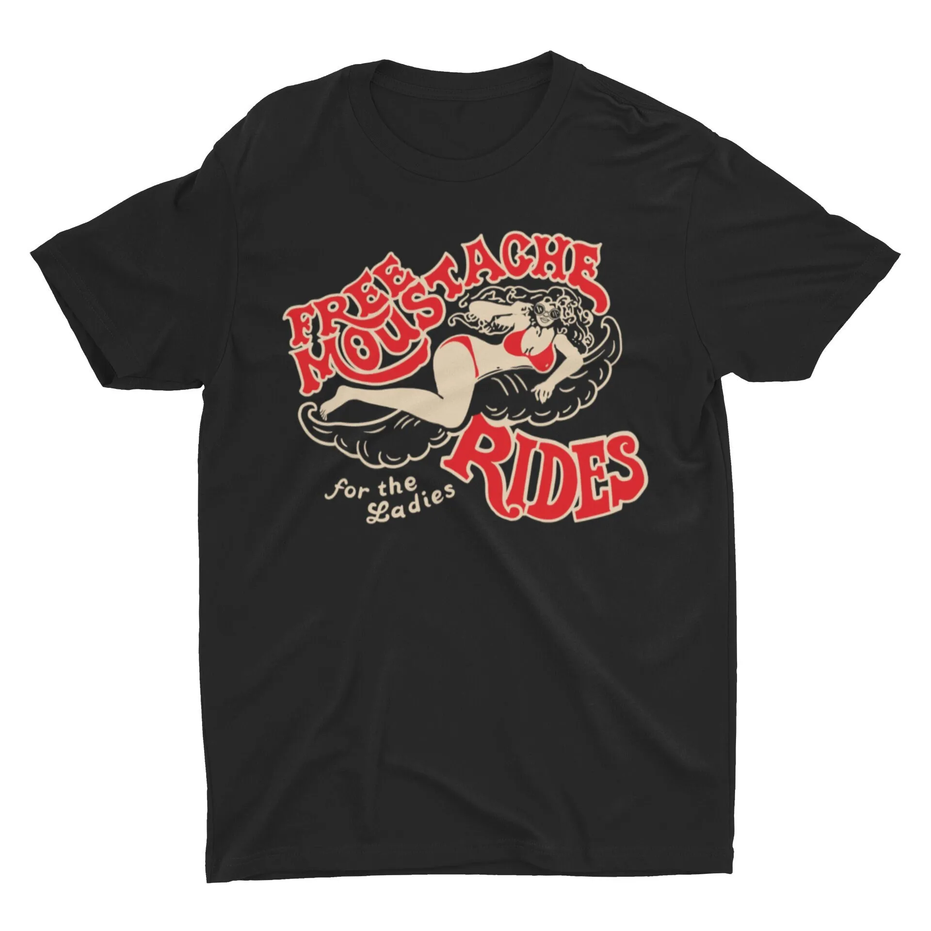 Free Moustache Rides Mustache T Shirt Funny Offensive Sarcastic Ironic Hipster Dad