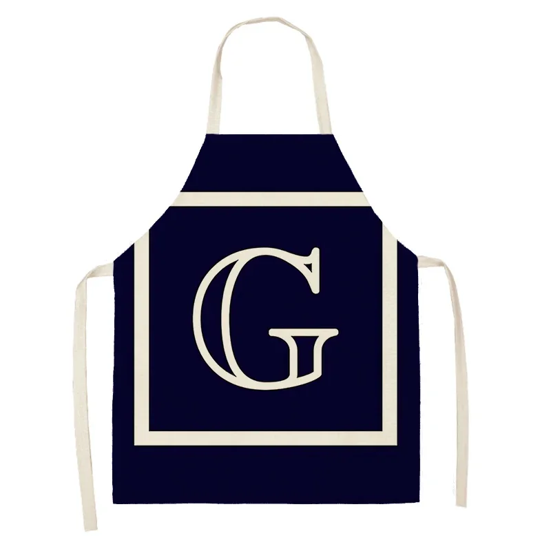 Home wreath Letter Pattern Apron Women Men child Linen Stain Resistant Apron Cooking Household Cleaning Tool Kitchen Utensils