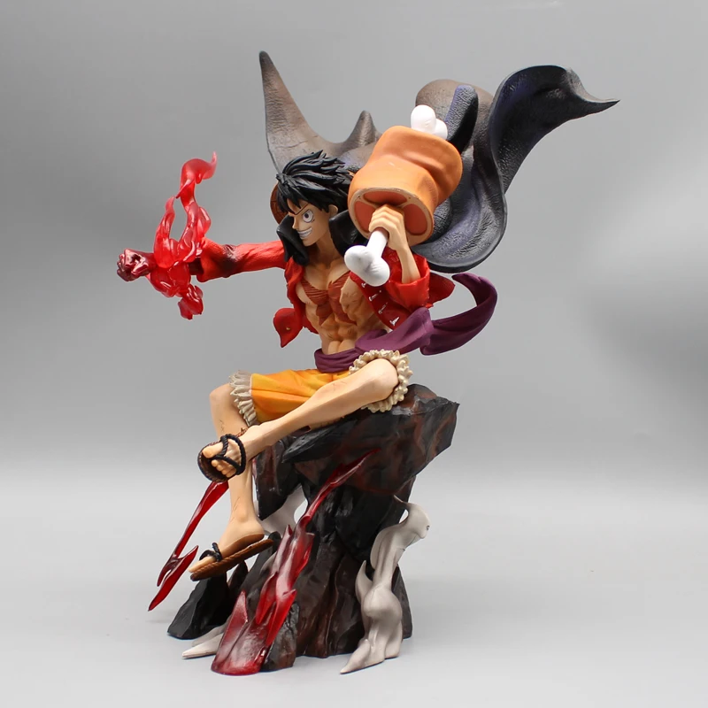 หุ่นฟิกเกอร์อนิเมะหนึ่งชิ้น26ซม. รูปลิง D ลูฟี่โมเดลพีวีซีสำหรับสะสมรูปปั้นนั่งของเล่นของขวัญสำหรับเด็กตกแต่ง