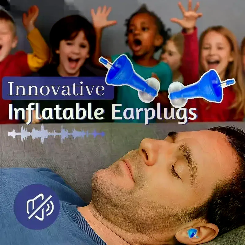 1Pair Inflatable Ear Plugs Reusable Noise-Reducing Earplugs For Sleep Swimming Travel Waterproof Silicone Sound Blocking Earplug