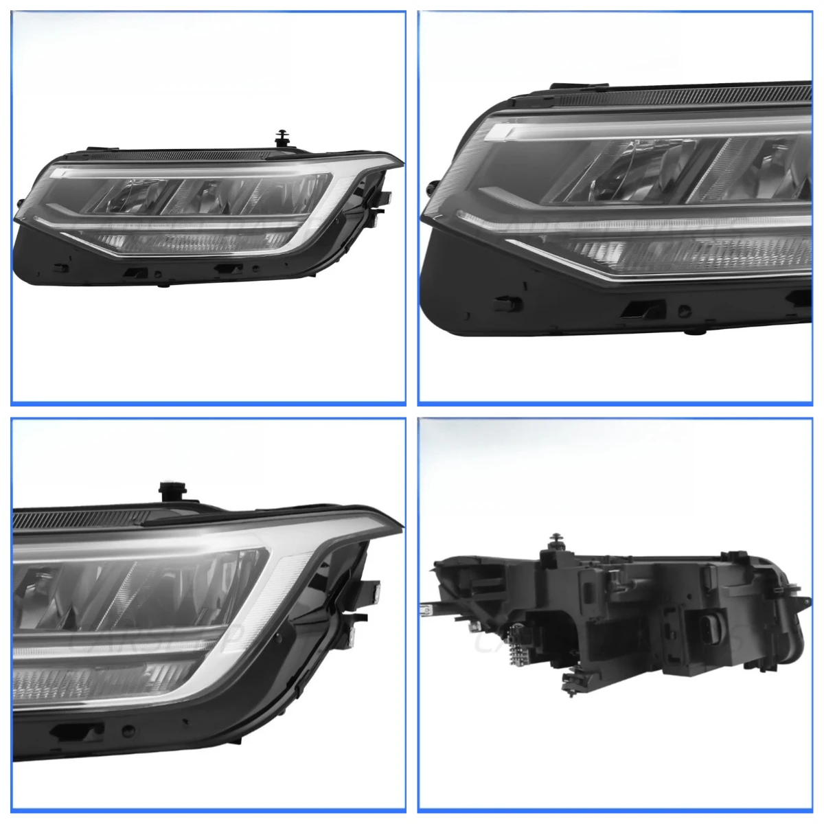 Pour Tiguan S/SE 2022 2023 2024 sans AFS, phare à LED avec boîtier noir, version américaine