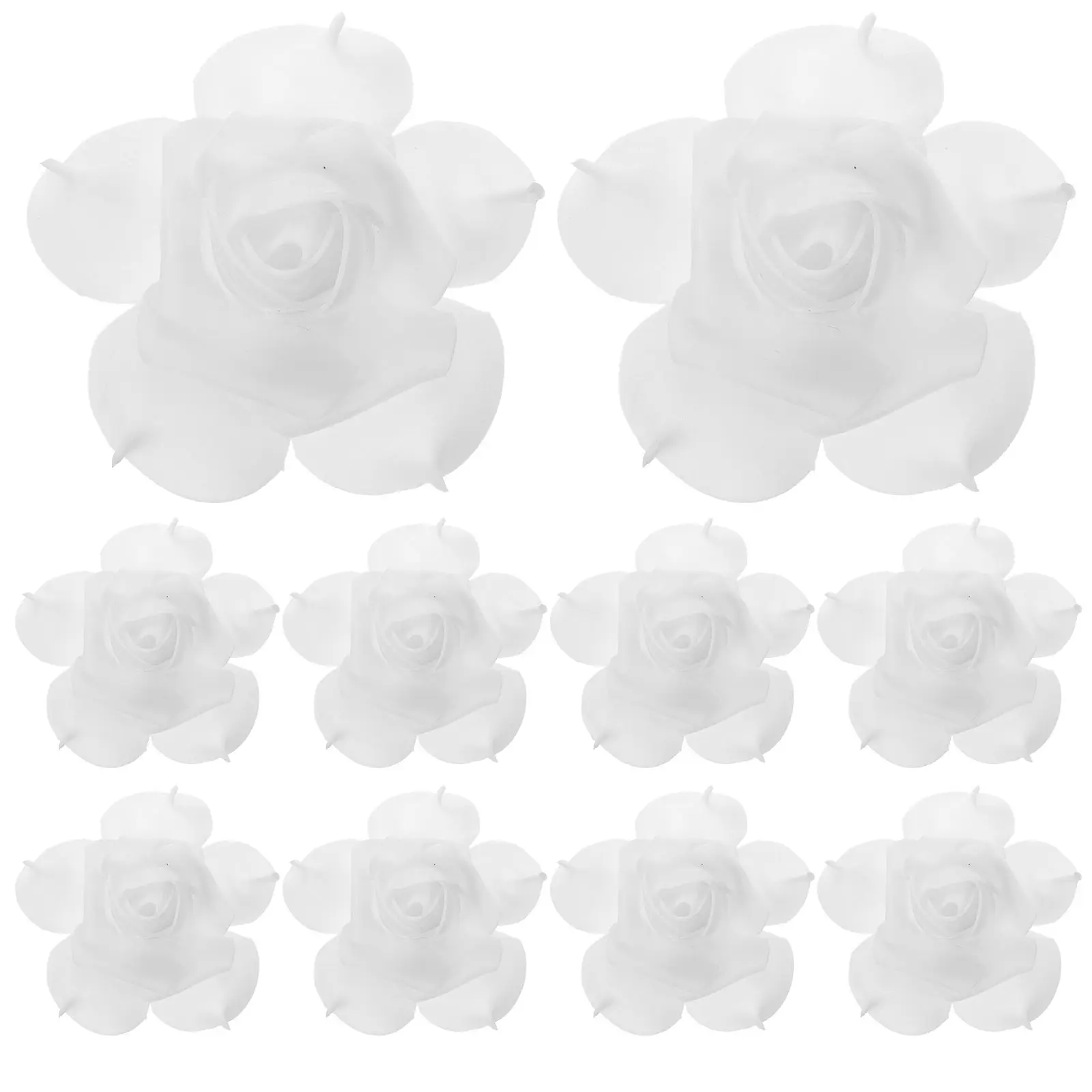 

50pcs Artificial Roses PE Wedding Decor Bridal Shower Party Favor White Bulk Flowers Simulated Flower Head Event Decoration Rose