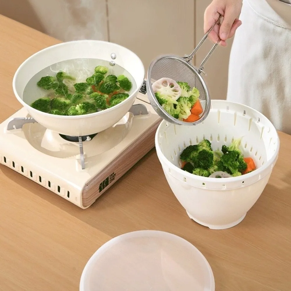 

Plastic Fruit Drainage Basket Multi-Function Double Layered Vegetable Storage Basket Space-Saving Kitchen Colander Strainer