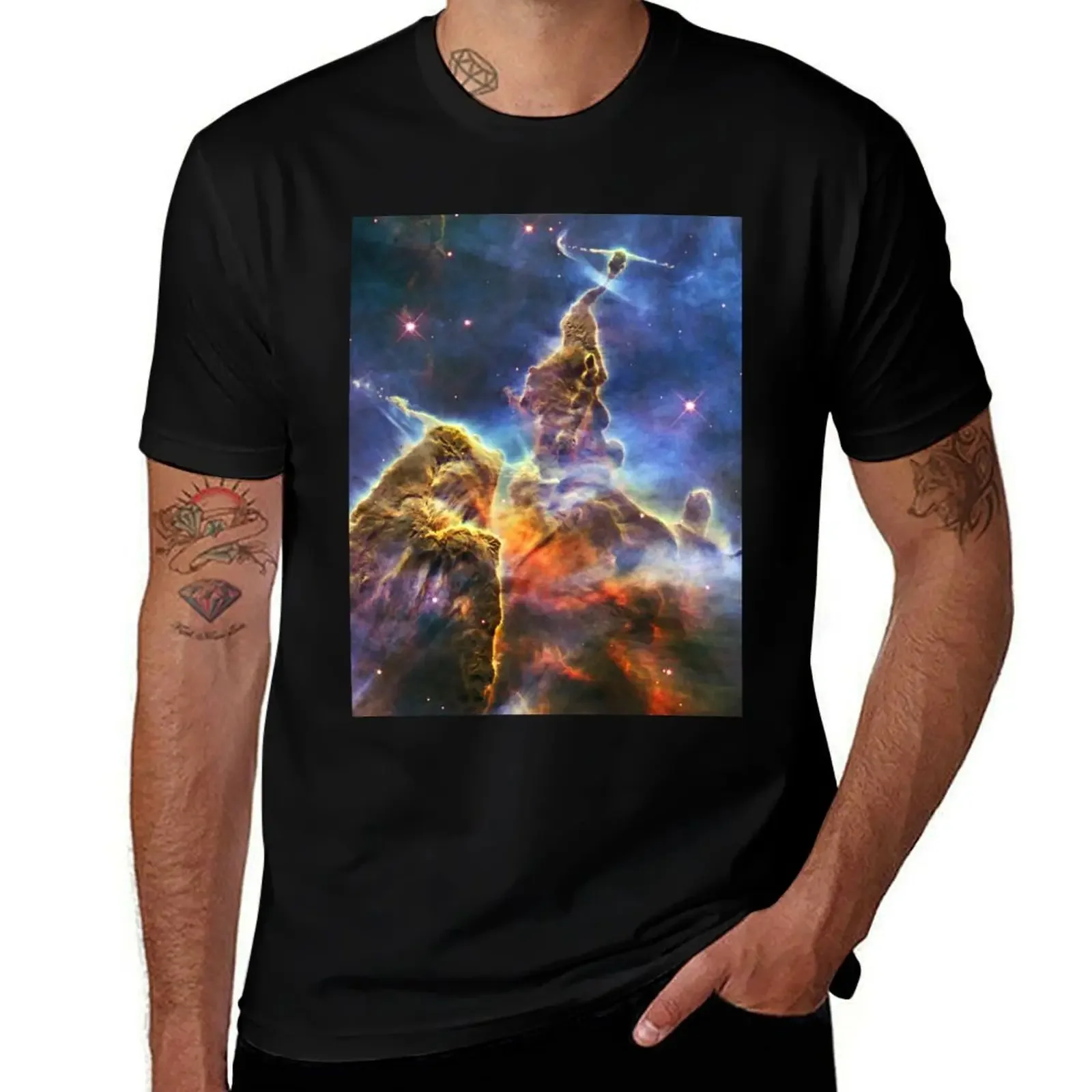 Carina Nebula, Mystic Mountain. HH 901 (Hubble telescope) — space poster T-Shirt Aesthetic clothing outfits for men