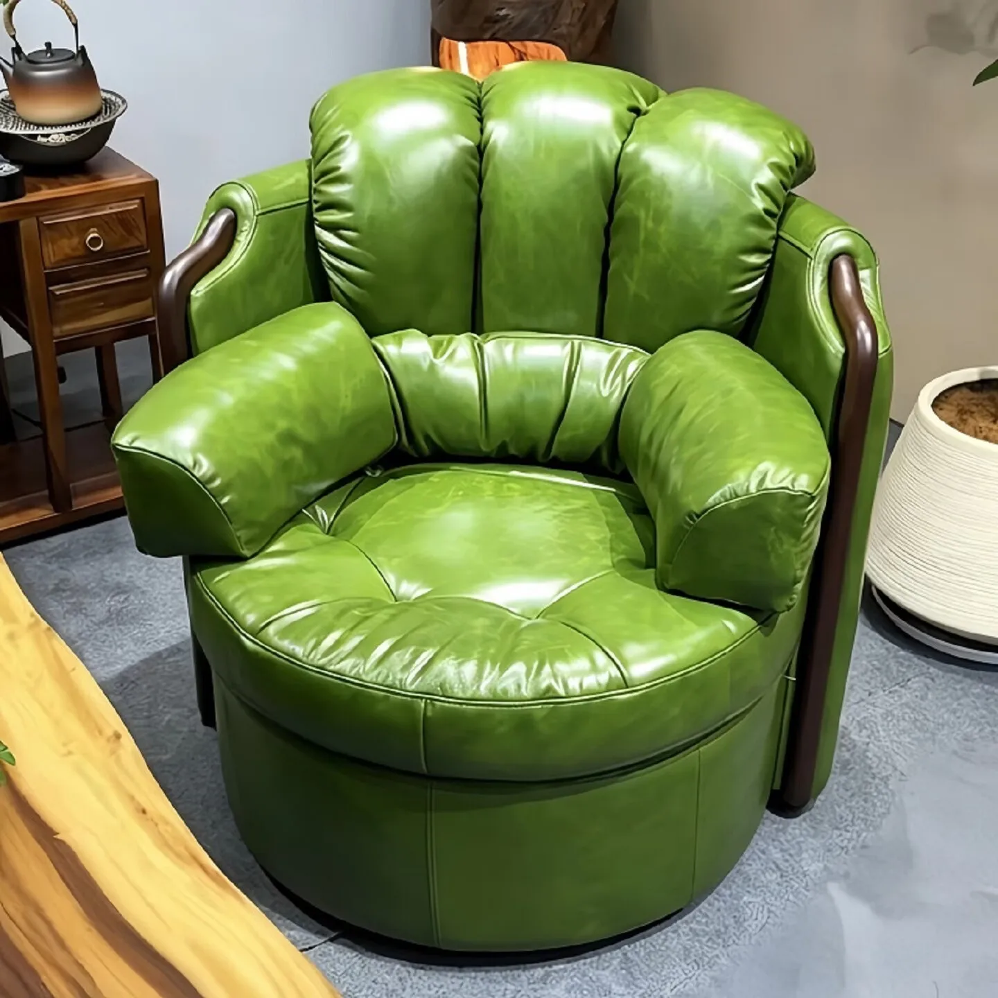 Medieval wild luxury rotating chair, first layer of oil wax skin, master sofa