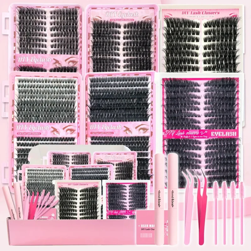Kit de extensión de pestañas individual de 13 recuentos, herramienta profesional para mejorar los ojos, cosmético, maquillaje, grupos de pestañas, kit completo