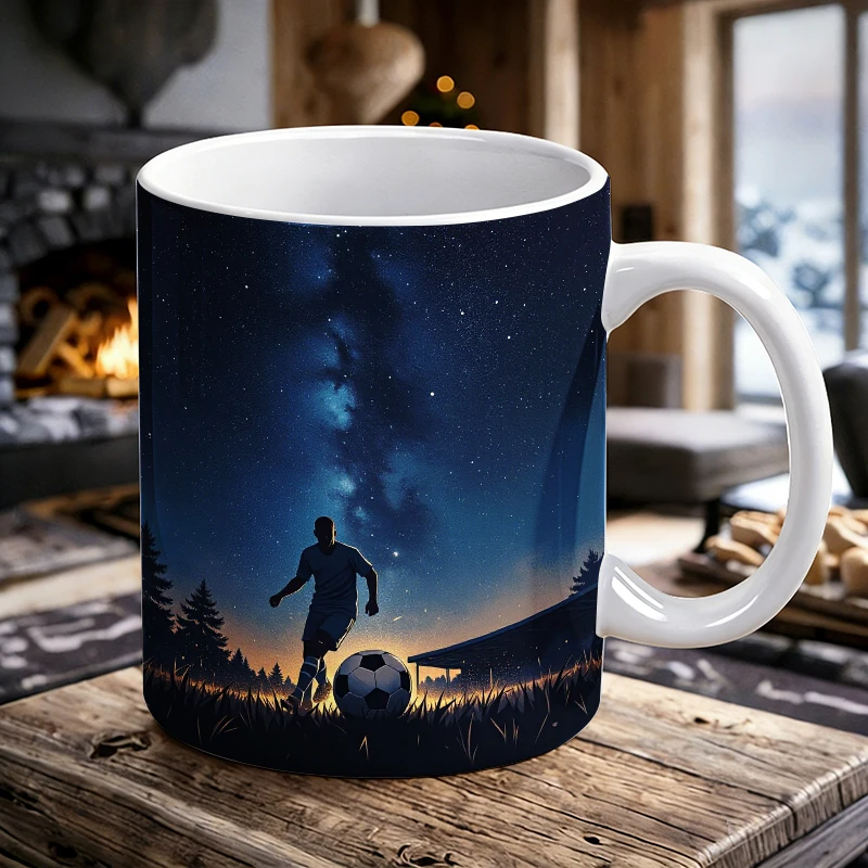 

Celestial Night Kick - A Starlit Soccer Adventure Ceramic Cup with a bottle opener function of 2026 Major Football Event