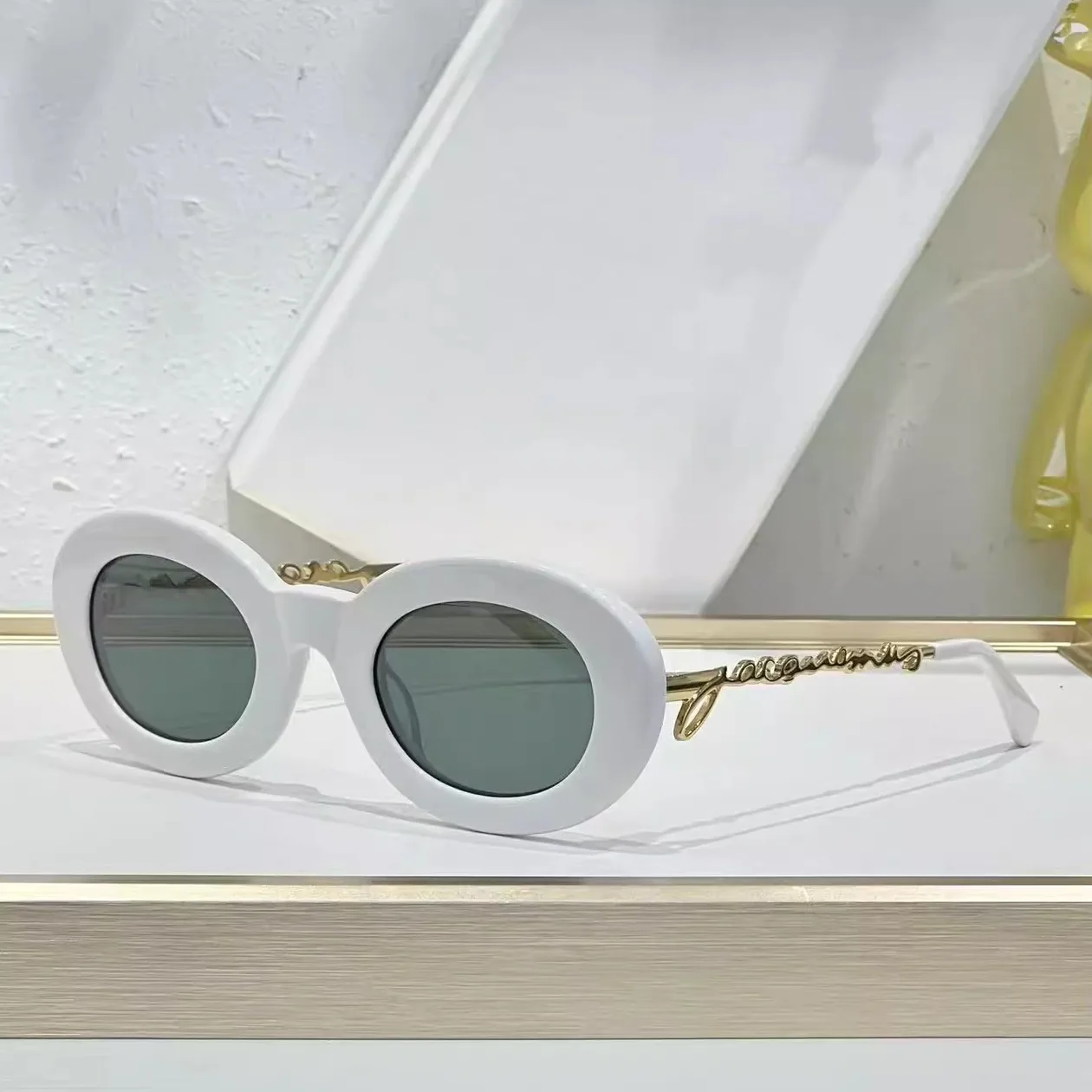 

Faionable Metal Letter round Frame Sunglasses JAC New Sle UV Protection Sun Glasses for Par Photoaphy INS Trendy Eyewear