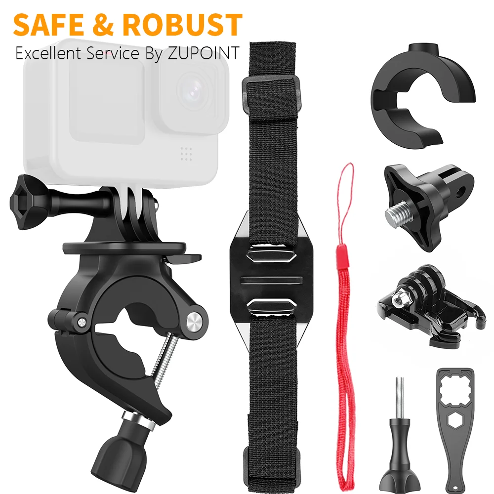 Action Sports Video Camera Accessories Kit Bicycle Motorcycle Helmet Stand Handlebar Holder Set for GoPro Insta360 DJI OSMO