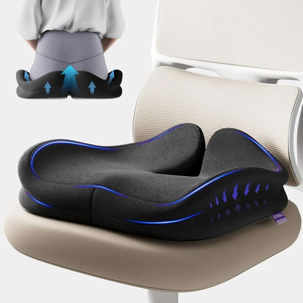 

Cushions for Office Chairs - Coccyx Cushion for Tailbone Pain - 21.2 W x 16.5 L Memory Foam Extra Large Seat Cushion