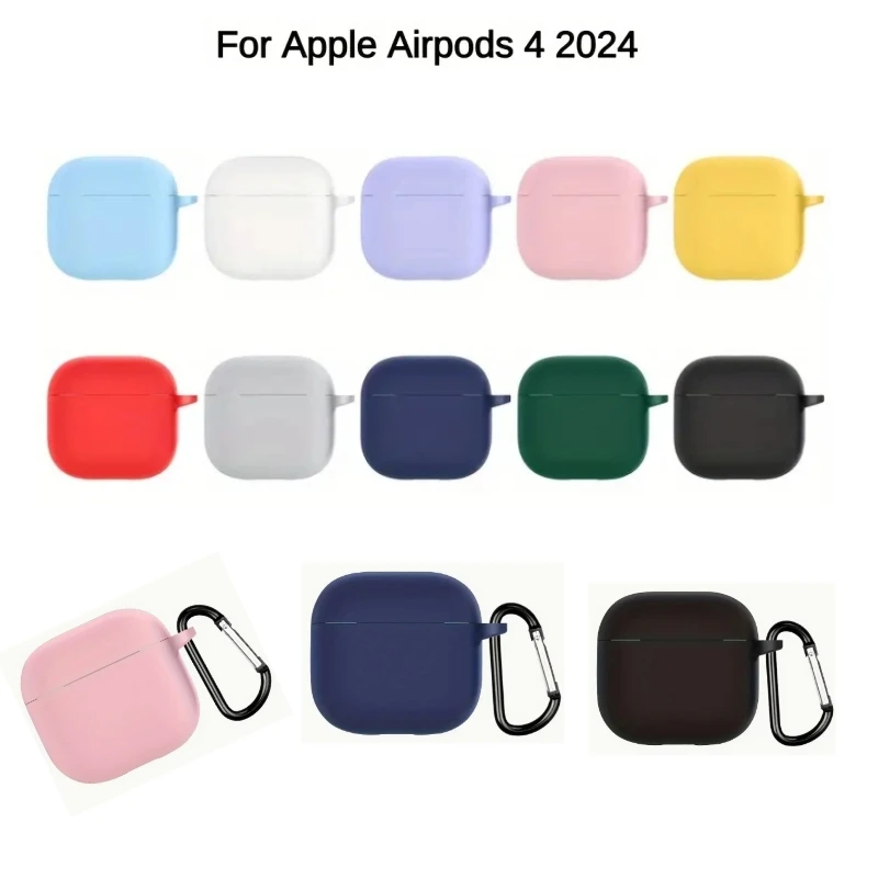 For AirPods 4th Accessories Case 2024 Soft Silicone Shockproof Protective Case For AirPod 4 with Active Noise Cancellation Cover