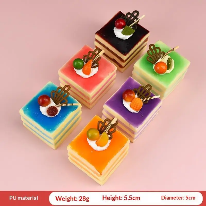 Cute Lovely Simulation Cream Cake Squeeze Toy Soft Elastic Cake Toys Elastic Slow Rebound Squeeze Stress Relief Toys