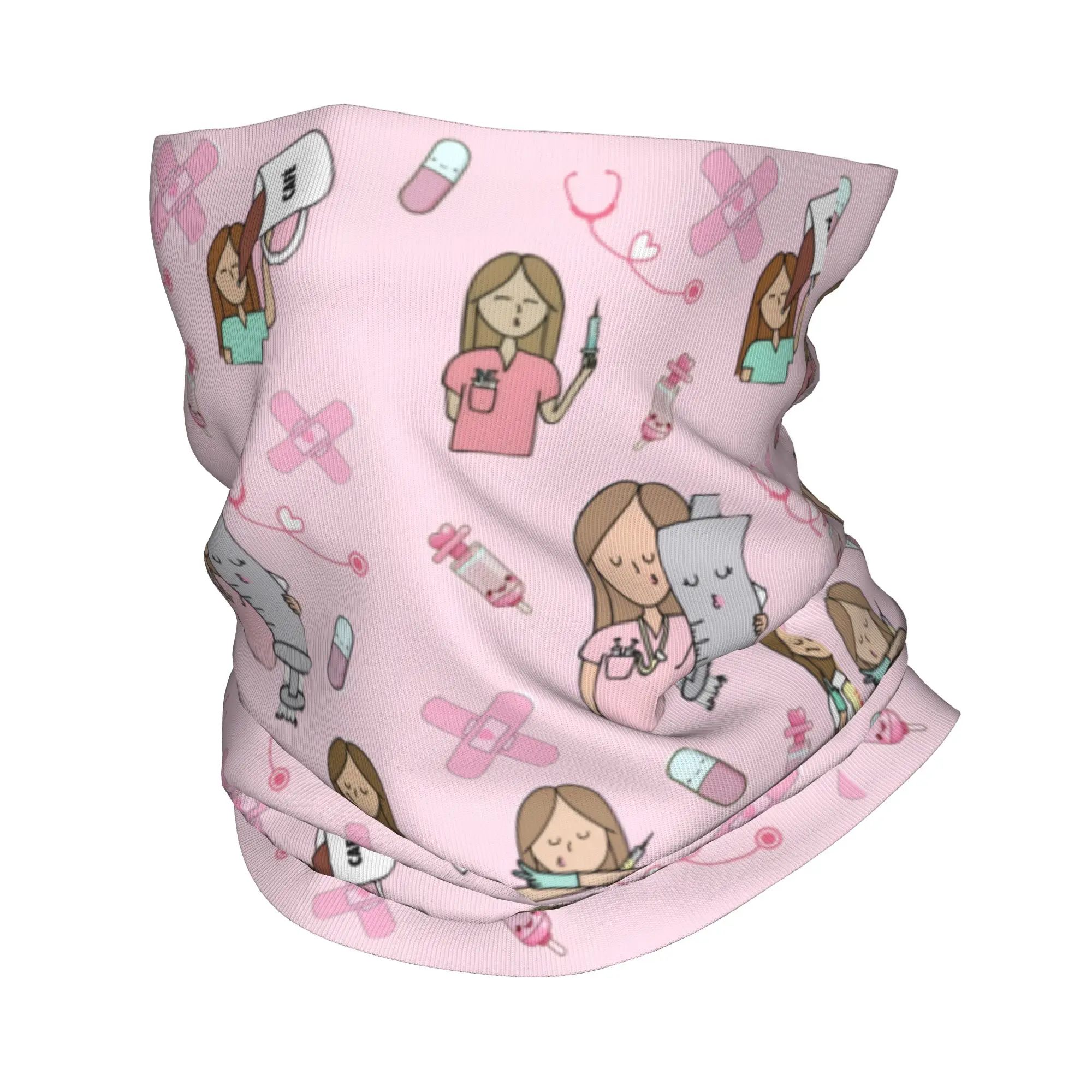 Custom Enfermera En Apuros Neck Gaiter Women Men UV Protection Winter Nurse Medical Bandana Scarf for Cycling