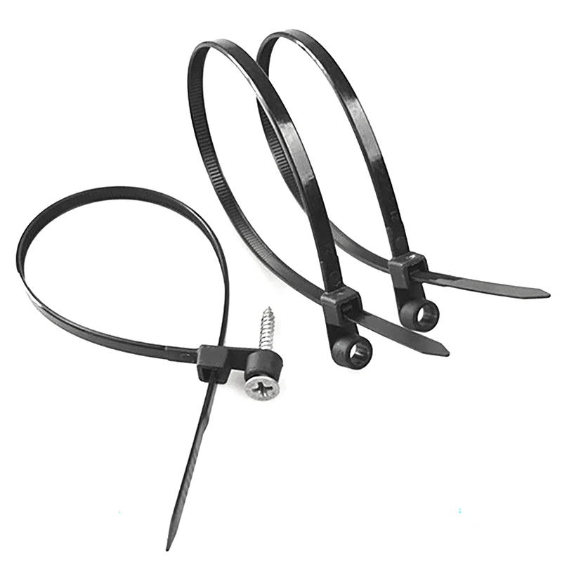 

100Pcs Screw Hole Cable Ties Fixed Cable Tie Nylon Cable Zip Ties With Screw Hole Mount Loop Wrap Bundle Tie Straps