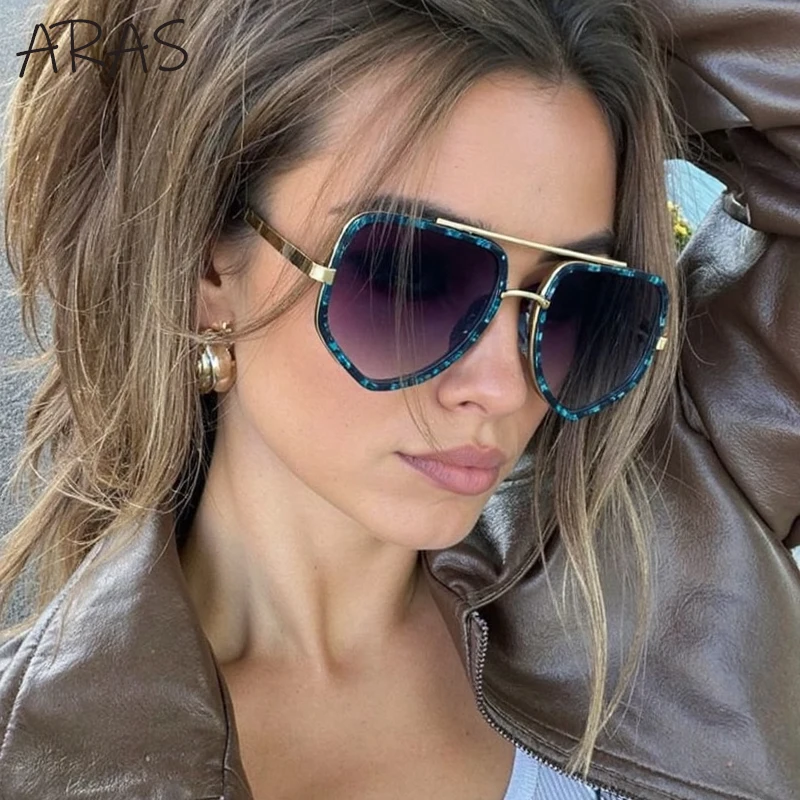 Polarized Vintage Polygon Sunglasses Women 2025 Luxury Brand Trendy UV400 Outdoor Sun Glasses For Lady Punk Double Beam Eyewear