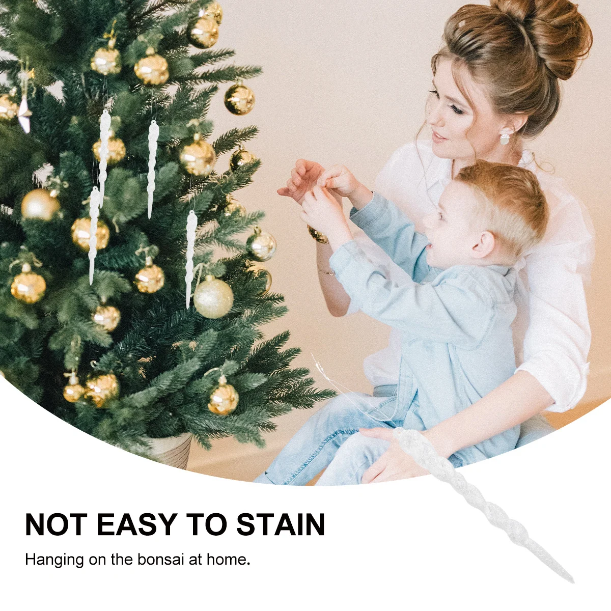 

12Pcs Ice Stalactite Ornaments Premium Plastic Lightweight Xmas Tree Decor Hanging Icicle DIY Decoration for Home Office Window