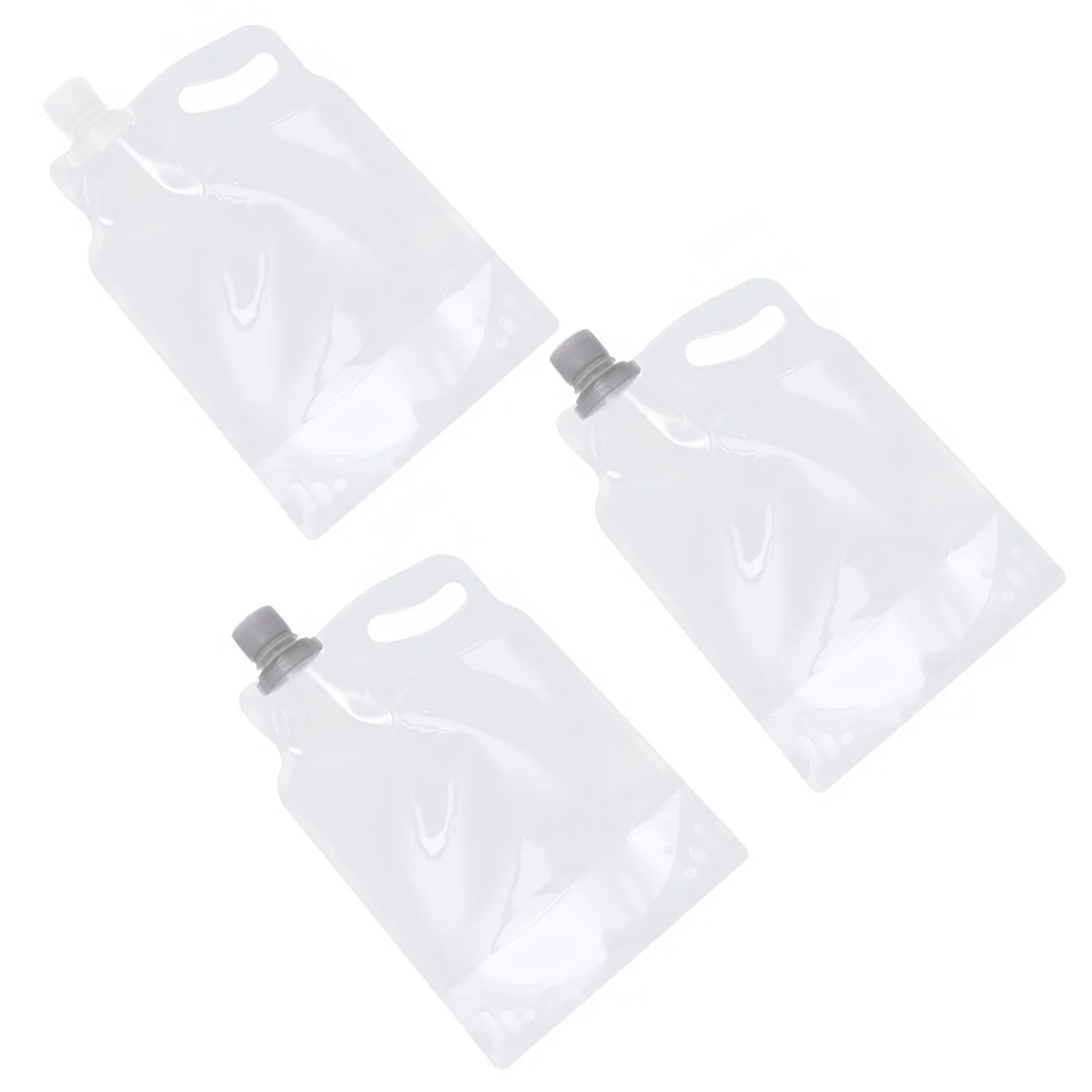 

3Pcs 2L Multifunctional Water Container Folding Design Compact Storage Small Mouth Drinking Pouch for Outdoor Sports Use