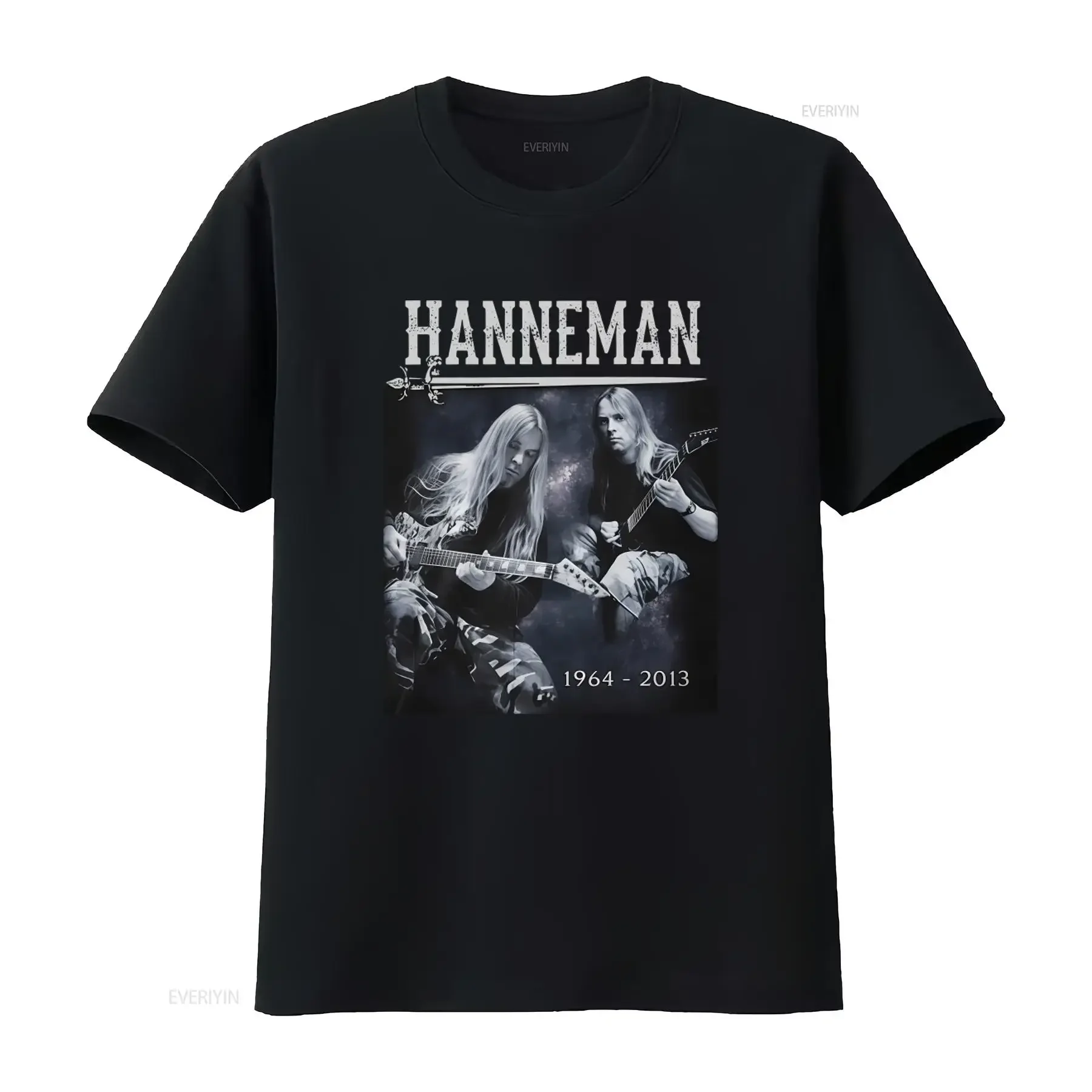 Slayer Guitarist Jeff Hanneman Tribute Black T Shirt All Sizes S 5Xl TA5778 vintage Washed graphic Breathable Unisex Versatile
