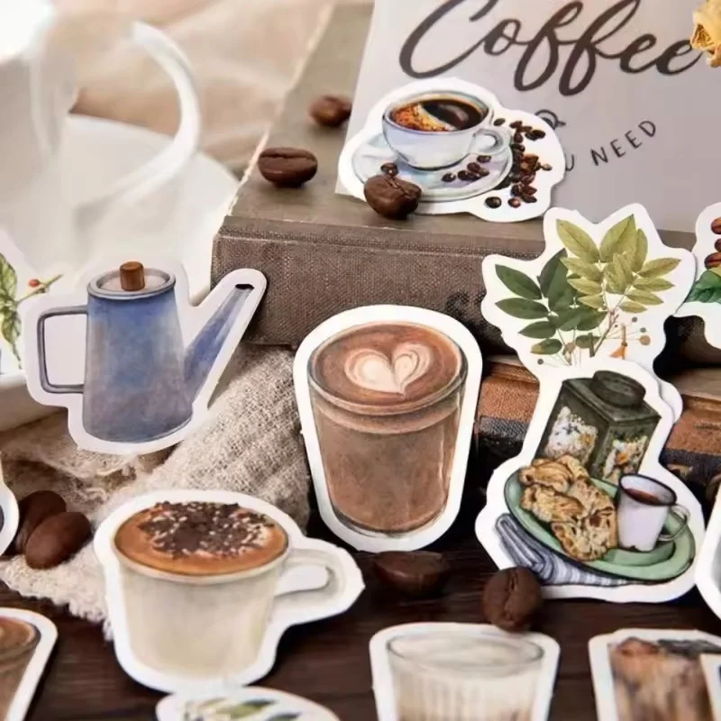 46 Pieces/box Roof Caf é Irregular Sealing Stickers Diary Scrapbook DIY Crafts Greeting Cards Gifts Decorative Stickers
