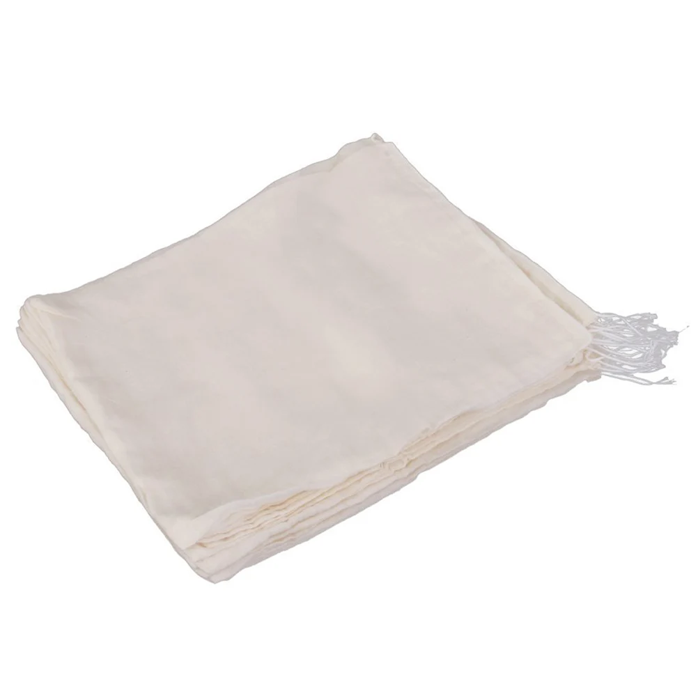 

20 Pcs Cotton Filter Bag Strainer for Soup Tea Coffee Mashed Potatoes Drawstring Reusable High Temp Resistant Filtration Solid