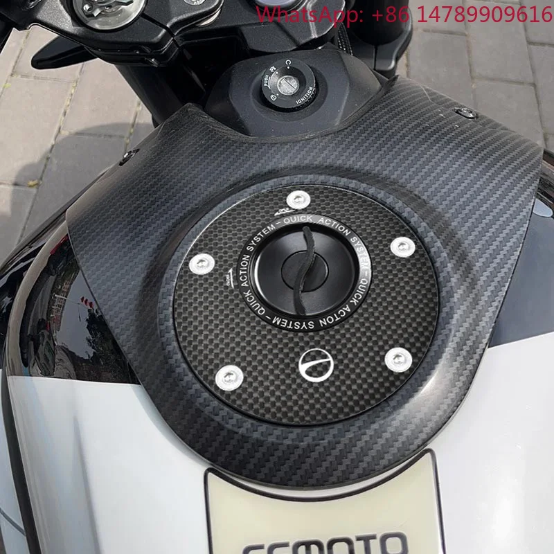 DTRAD CF MOTO 250SR 450SR 2021-2023 Carbon Fiber Quick Turn Release Racing Fuel Tank Cap Motorcycle Keyless AirboxMotorcycle Par