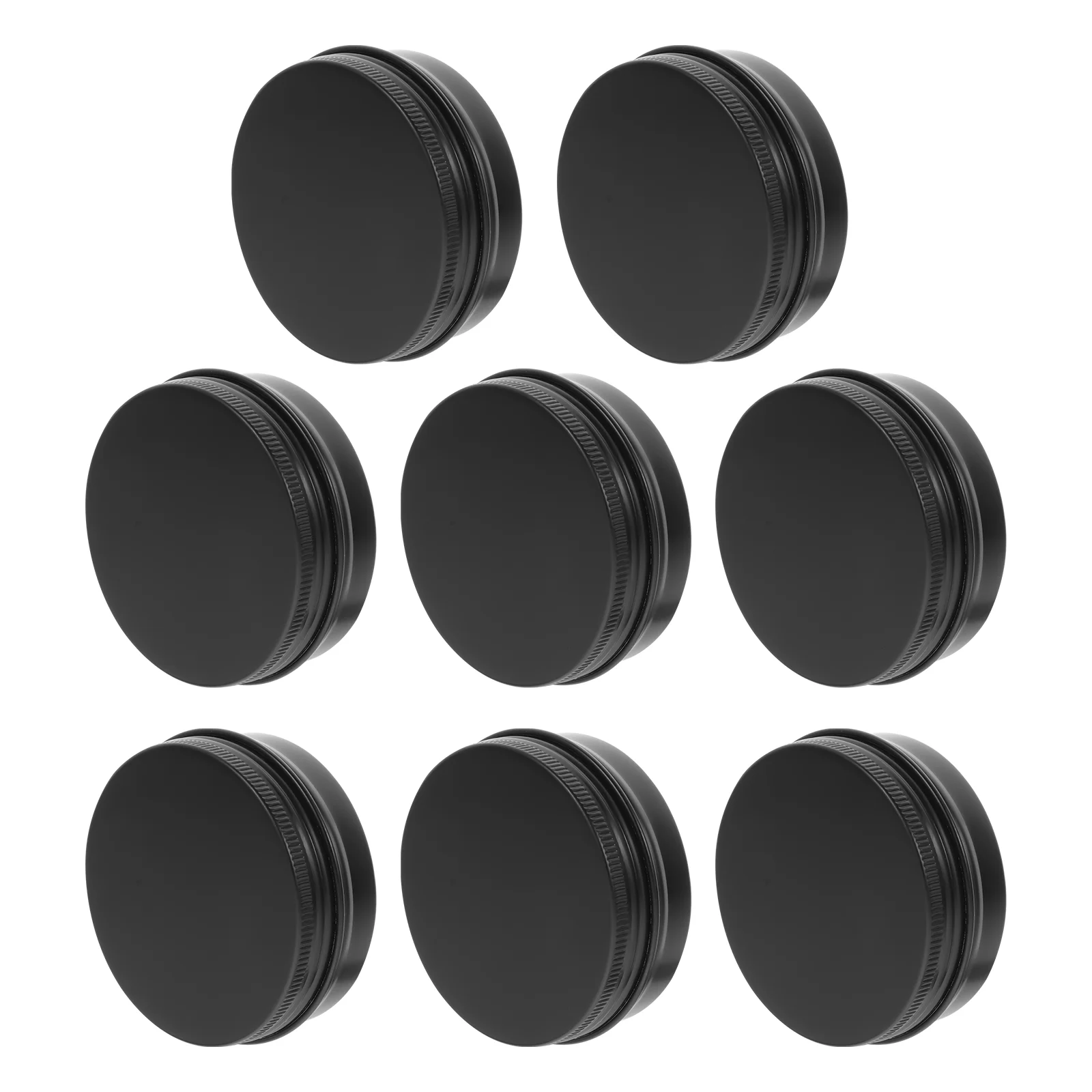 

8 Pcs Black Aluminum Box Powder Container Airtight Tea Jar Cake Ointment Canister Household Pot Candy Aluminium