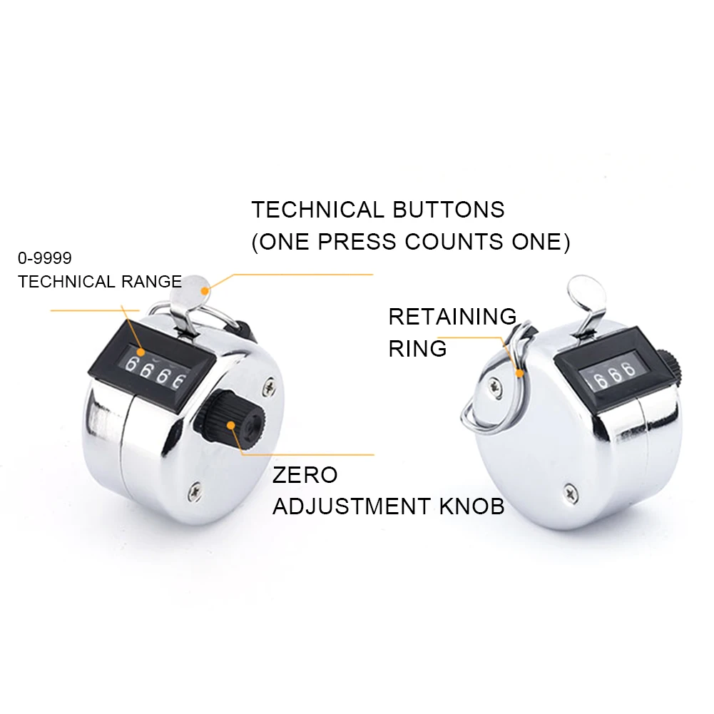 Imagem -05 - Metal Handheld Tally Counter Contadores Mecânicos Clickers Number Counter Contando Tricô Treinando Pesca de Golfe