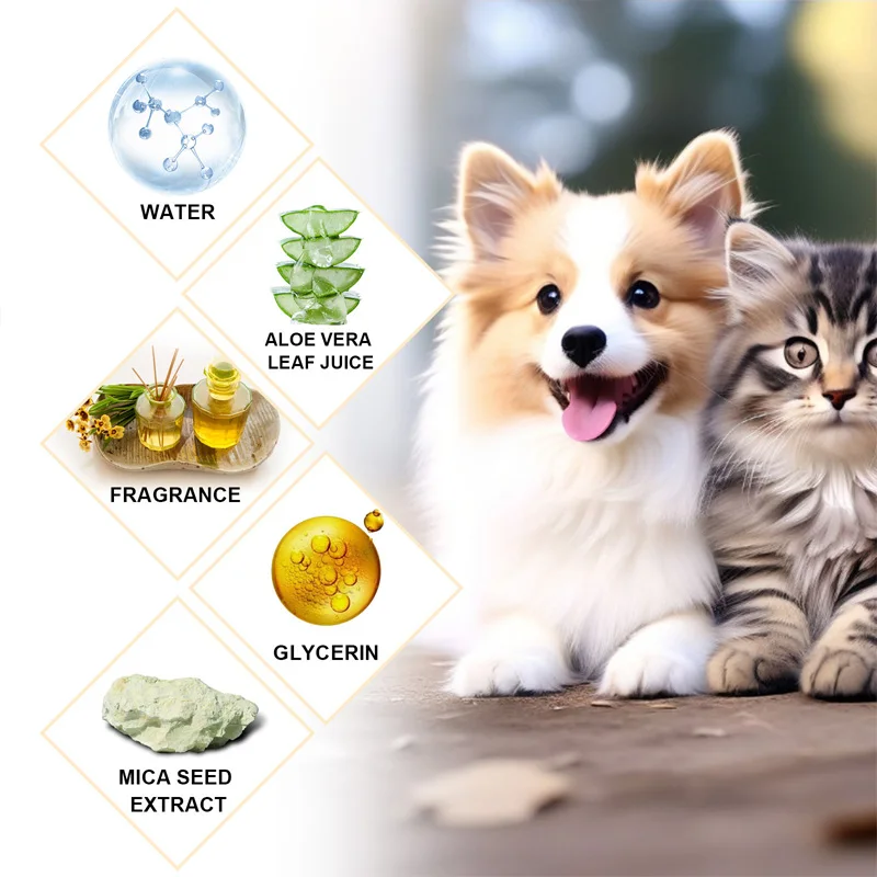 Pet shampoo is gentle and clean. Pet cat and dog hair is soft and non knotting. Shampoo shampoo