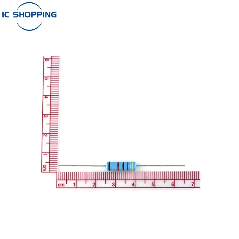 Resistor de filme de metal 2w, resistor de potência de anel de cinco cores 1% ~ 1m 2 0.1 10r 47 4.7 100 220 360 1k 470 k 10k 22k 2.2k 4.7k ohm, 20