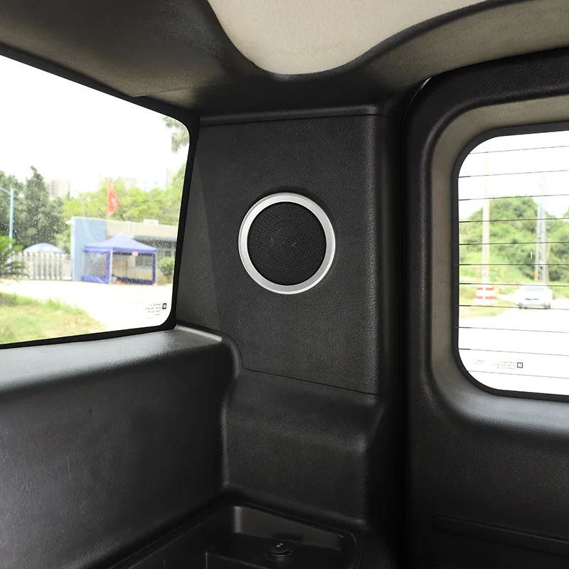 

For 2003 2004 2005 2006 2007 Hummer H2 car styling Aluminum alloy Silver Car trunk speaker trim ring Stickers car accessories