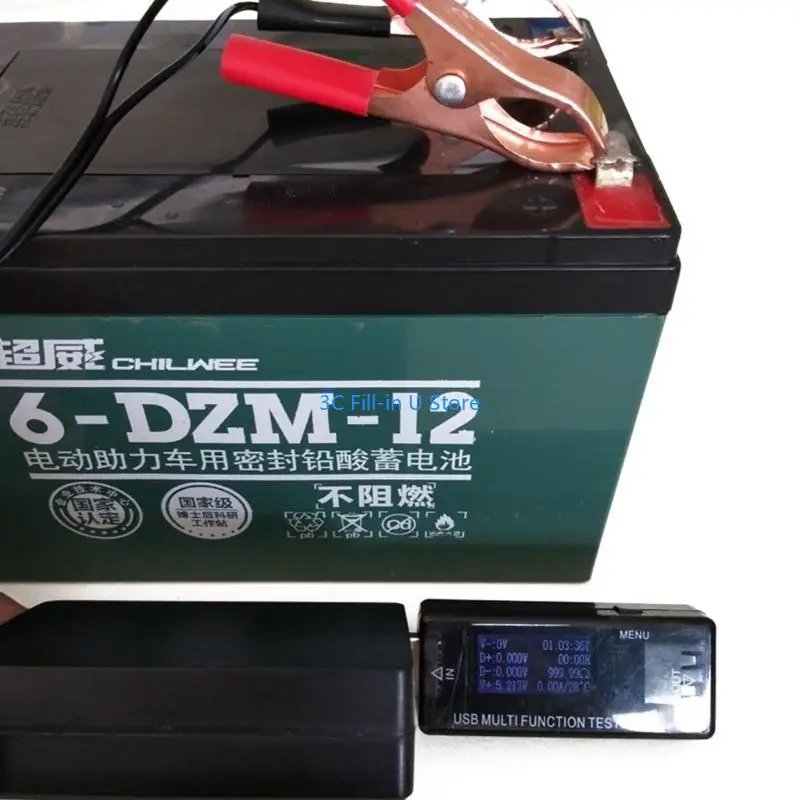 Adaptador energia G8TA com clipe bateria 12V Carregador USB para o celular 4 portas Identificar automaticamente o