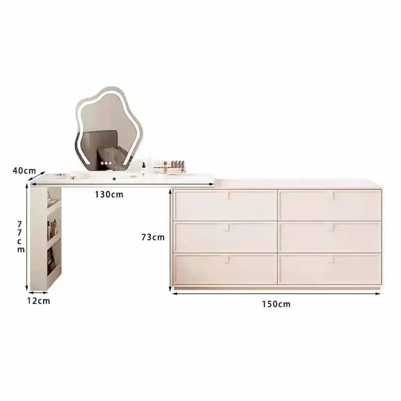 

Vanity Table Mirror Womens Fashionable Jewelry Vanity Table Cabinet Multifunction Tocador Luxury Storage Box