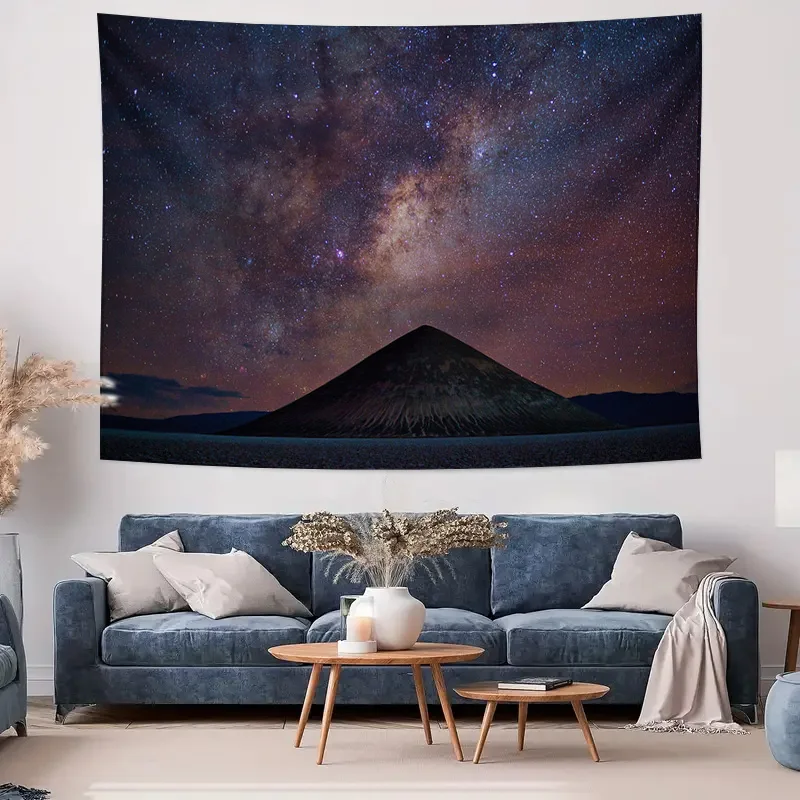 Night Sky Galaxy Volcano Tapestry Bedroom Living Room Art Decor