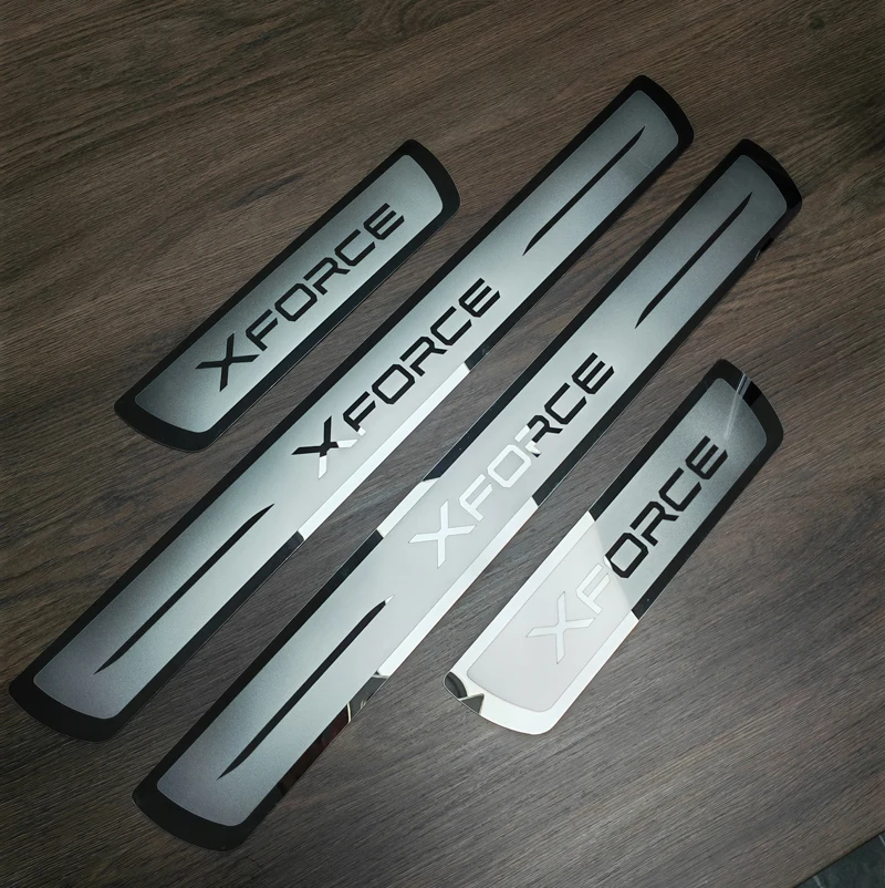 Car Stainless Steel Door Sill Scuff Plate Stickers For Mitsubishi XFORCE 2024